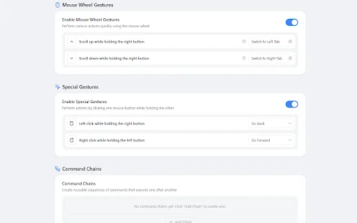 FlowMouse: Gestos de Ratón Eficientes y Privacidad para Chrome - Screenshot 3