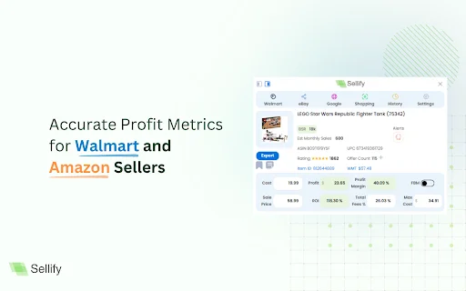 Sellify: Analíticas para Amazon y Walmart – Extensión Chrome - Screenshot 1