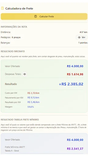 Descarga Zé Boléia: Calcula Fletes y Controla Viajes Fácilmente - Screenshot 4