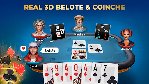 Descarga Belote & Coinche by Pokerist: El Mejor Juego de Cartas - Screenshot 1