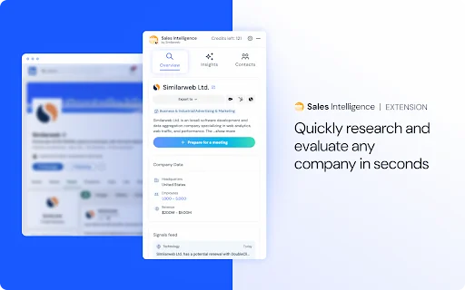 Similarweb Sales Extension: Encuentra Leads y Email en un Click - Screenshot 1