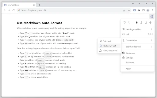 Notes – Quick Tab Notepad: El mejor bloc de notas para Chrome - Screenshot 4