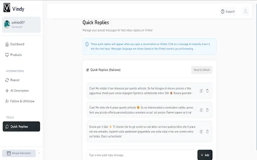 Vindy: Optimiza tus ventas en Vinted – Potenciador de anuncios - Screenshot 4