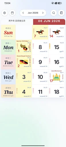 Descarga Malaysia Calendar 2026 Lite: Calendario de Festivos - Screenshot 2