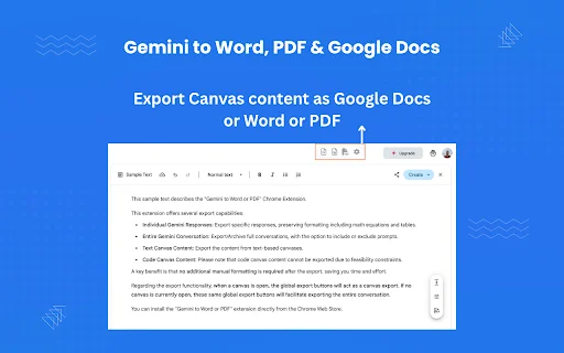 AI Chat to Word, PDF y Google Docs: Exporta Gemini Fácilmente - Screenshot 5