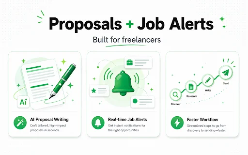 UpCat: Mejora tus propuestas en Upwork con IA y Alertas en Tiempo Real - Screenshot 1