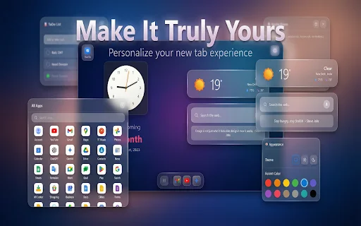 GNT: Nueva Pestaña Estilo iOS – Personalización Premium para Chrome - Screenshot 3