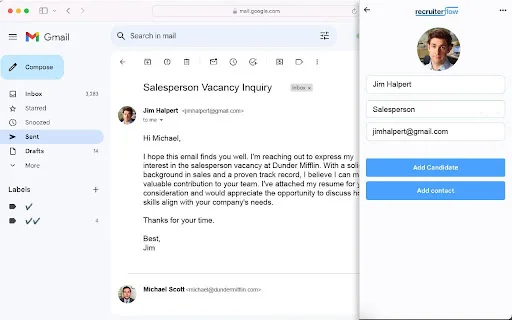 Recruiterflow: Extensión Chrome para Reclutadores – Descarga Gratis - Screenshot 1