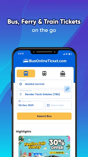 BusOnlineTicket: Reserva tus viajes en bus, ferry y tren fácil - Screenshot 1