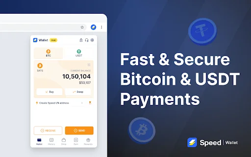 Speed Bitcoin Lightning Wallet: Pagos Rápidos y Seguros en Chrome - Screenshot 1