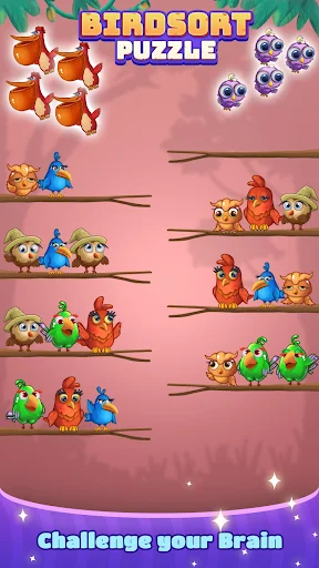 Descargar Bird Sort: Color Puzzle Master – Juego de Lógica Gratis - Screenshot 8