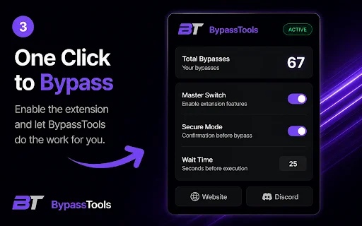 Bypass Tools Helper: Navega más rápido y evita redirecciones - Screenshot 3