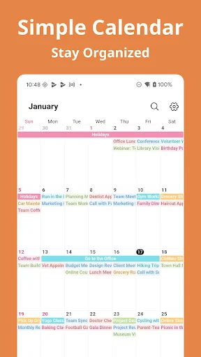 Simple Calendar: Agenda Limpia y Minimalista – Descarga Gratis - Screenshot 1