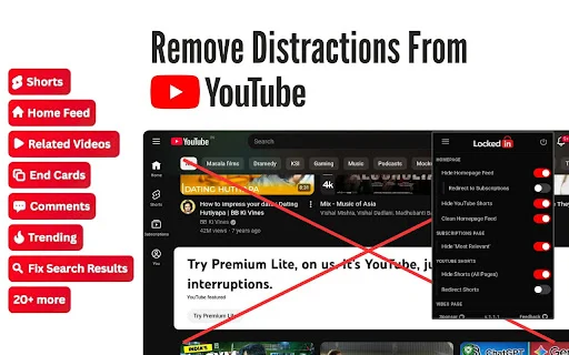 LockedIn: Bloquea YouTube Shorts y Elimina Distracciones – Descarga - Screenshot 1