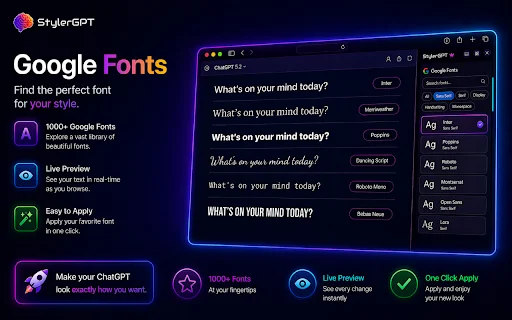 StylerGPT: Personaliza ChatGPT con Temas, Fuentes y Productividad - Screenshot 4
