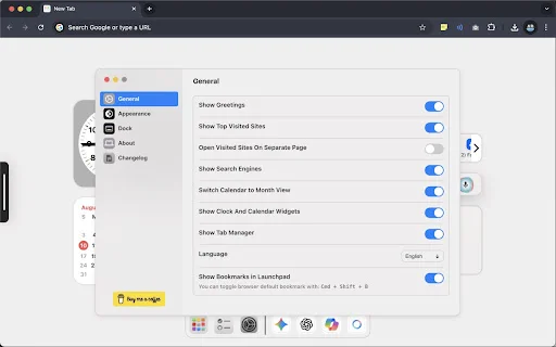 Mac New Tab: Dale un estilo macOS a tu navegador – Descarga Gratis - Screenshot 3