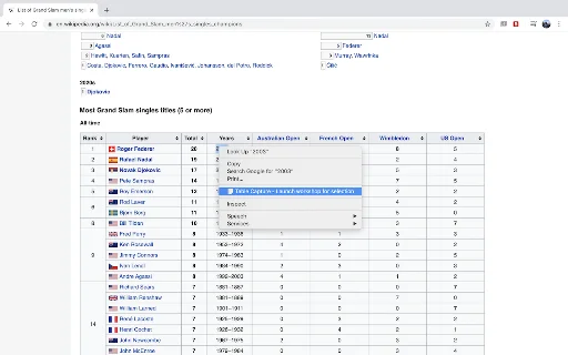 Table Capture: Exporta tablas web a Excel y Google Sheets - Screenshot 4