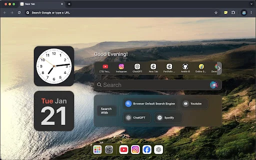 Mac New Tab: Dale un estilo macOS a tu navegador – Descarga Gratis - Screenshot 1