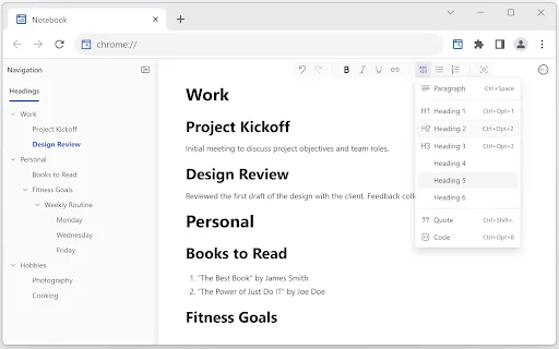 Notes – Quick Tab Notepad: El mejor bloc de notas para Chrome - Screenshot 2