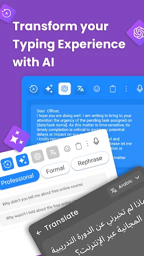 Descargar Arabic AI Keyboard: Teclado Inteligente con IA y Emojis - Screenshot 2