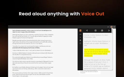 Voice Out: Lector de Texto a Voz – Escucha cualquier web y PDF - Screenshot 1