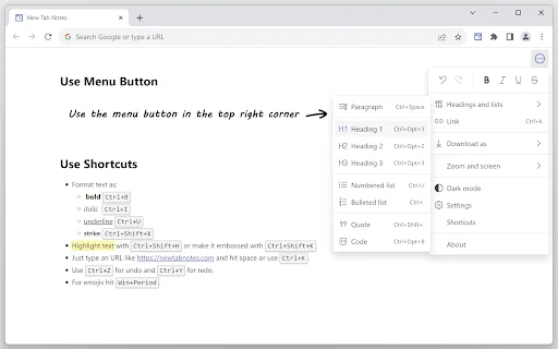 Notes – Quick Tab Notepad: El mejor bloc de notas para Chrome - Screenshot 3