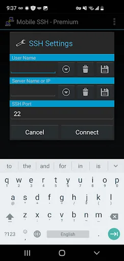 Mobile SSH Premium: Acceso Remoto Seguro y Profesional en Android - Screenshot 1