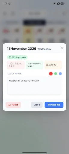 Descarga Malaysia Calendar 2026 Lite: Calendario de Festivos - Screenshot 5