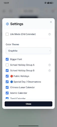 Descarga Malaysia Calendar 2026 Lite: Calendario de Festivos - Screenshot 3