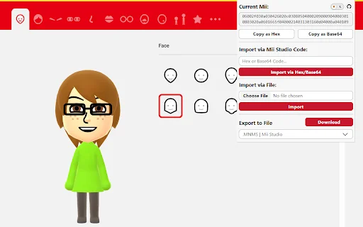 Mii Studio Mii Loader: Carga y Exporta Códigos Mii Fácilmente - Screenshot 1