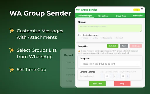 WAWebSender: Envía Mensajes Masivos a Grupos de WhatsApp – Descarga - Screenshot 2
