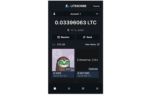 Litescribe Wallet: Tu Cartera de Litecoin Ordinals y Runes - Screenshot 1