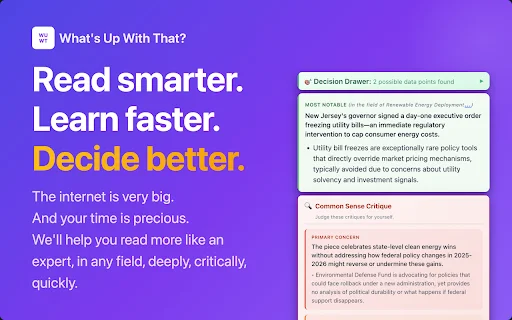 What’s Up With That? – Resume artículos y videos al instante - Screenshot 1