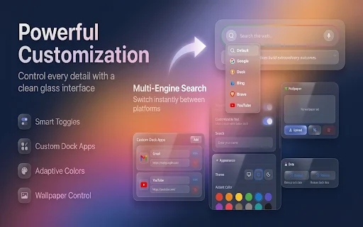 GNT: Nueva Pestaña Estilo iOS – Personalización Premium para Chrome - Screenshot 4