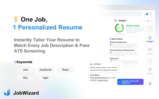 JobWizard: Autorellena Aplicaciones y Encuentra Empleos con IA - Screenshot 3