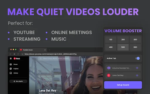 Volume Booster 600%: Amplifica el Audio en Chrome al Máximo - Screenshot 2