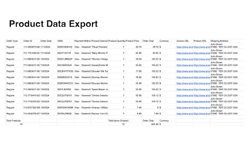 OrderPro: Exporta tu historial de pedidos a Excel y Google Sheets - Screenshot 4